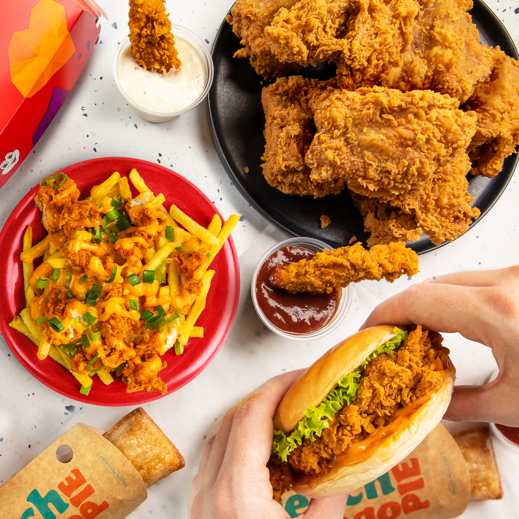 Bestsellers Chickenjoy fried chicken, Chicken Sandwich, and Peach Mango Pie continue to win over UK consumers