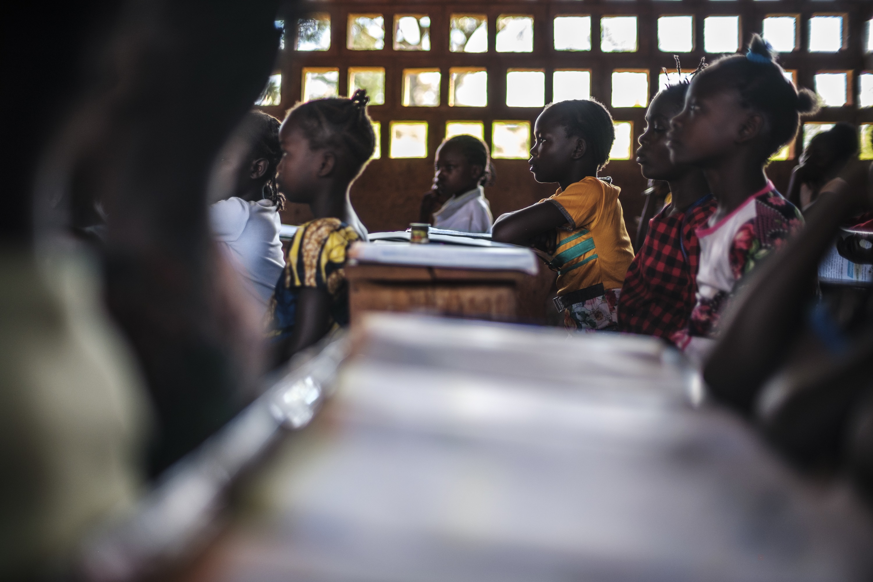 Students participate in a class at the Boyali 2 school, in the village of Boyali, Central African Republic. (Eduardo Soteras/AP Images for Global Partnership for Education)