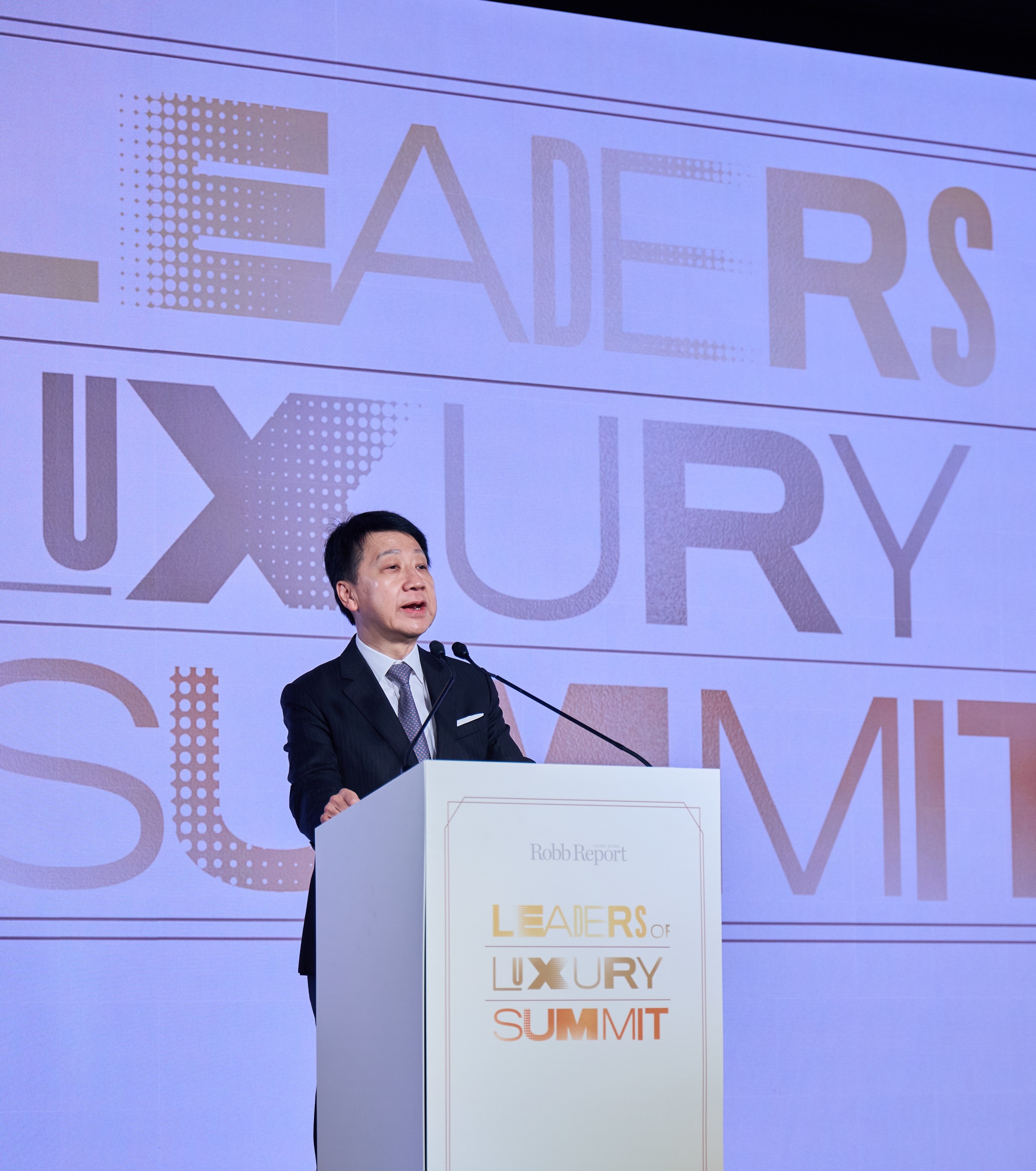 HKTB Chairman Dr Y.K. Pang speaks at the Leaders of Luxury Summit 2024