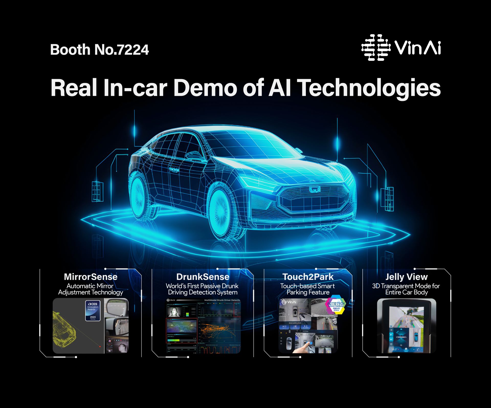 From January 7-10, VinAI will showcase several AI technologies in a real car at Booth 7224, West Hall - CES 2025.